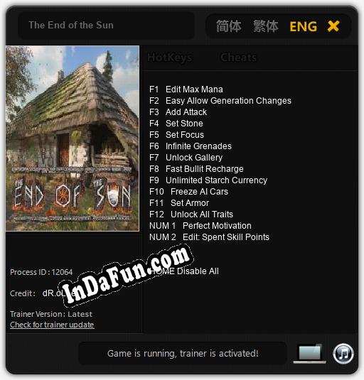 The End of the Sun: Cheats, Trainer +14 [dR.oLLe]