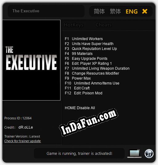 Trainer for The Executive [v1.0.8]