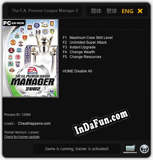 The F.A. Premier League Manager 2002: Trainer +5 [v1.2]