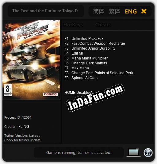 The Fast and the Furious: Tokyo Drift: TRAINER AND CHEATS (V1.0.93)