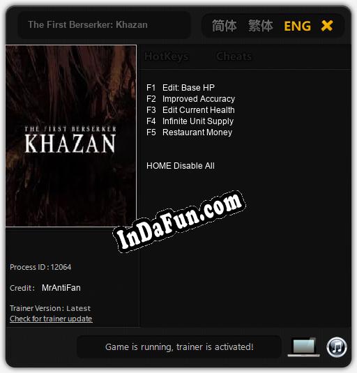 Trainer for The First Berserker: Khazan [v1.0.9]