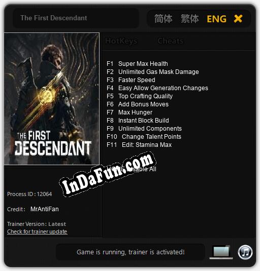 The First Descendant: TRAINER AND CHEATS (V1.0.83)