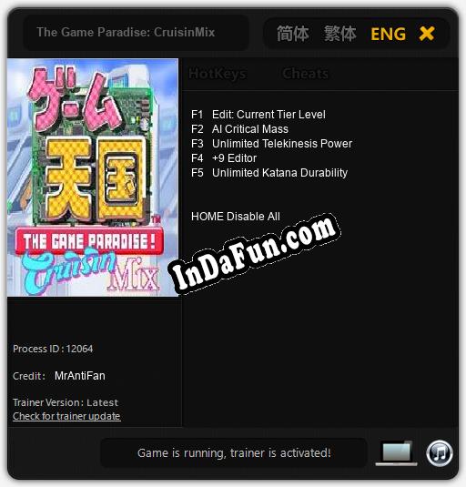 The Game Paradise: CruisinMix: Cheats, Trainer +5 [MrAntiFan]