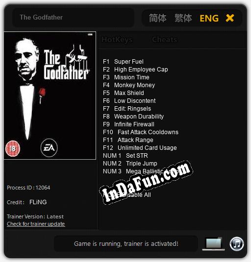 The Godfather: TRAINER AND CHEATS (V1.0.65)
