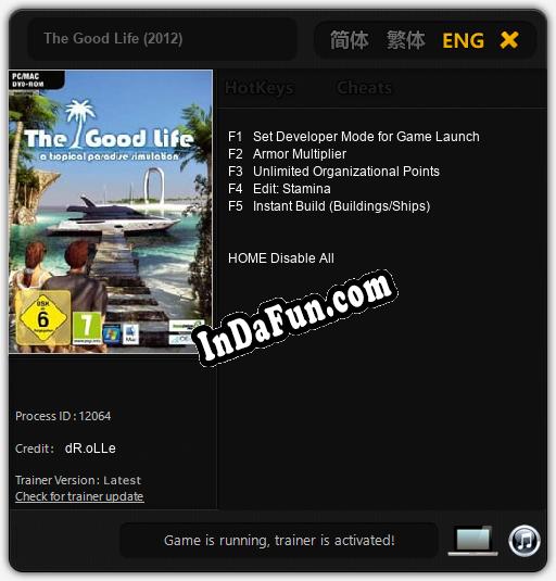 Trainer for The Good Life (2012) [v1.0.1]