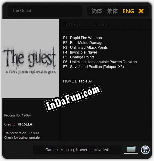 The Guest: Trainer +7 [v1.8]