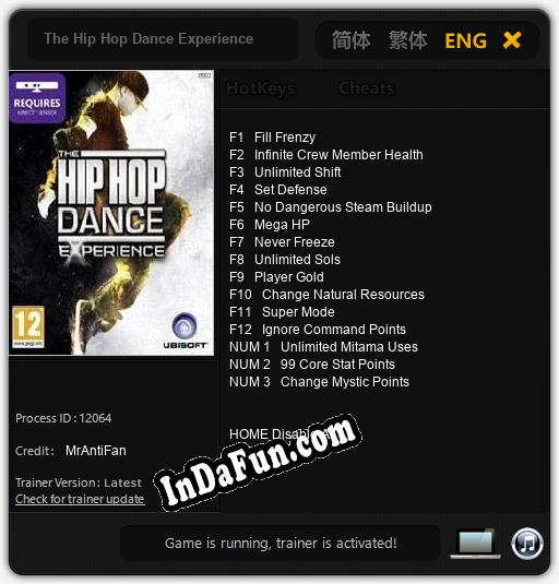 Trainer for The Hip Hop Dance Experience [v1.0.2]