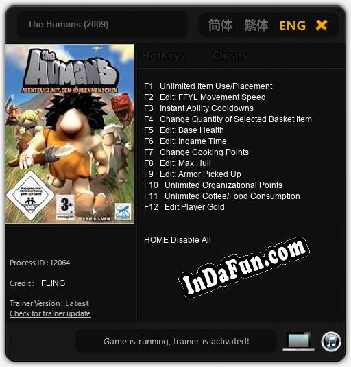 Trainer for The Humans (2009) [v1.0.8]