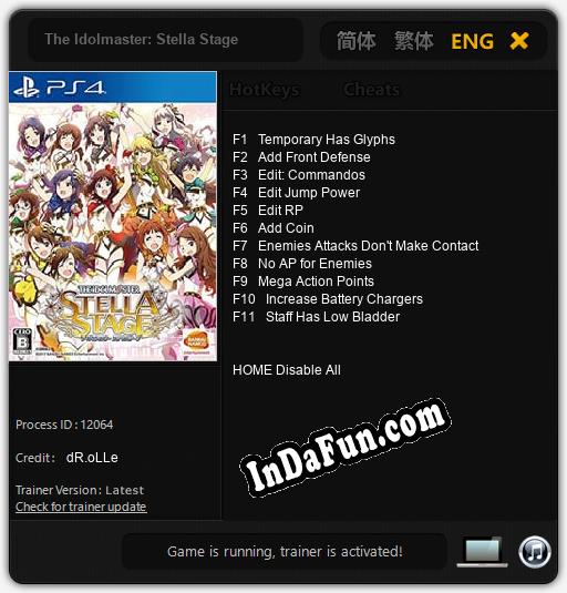 The Idolmaster: Stella Stage: Cheats, Trainer +11 [dR.oLLe]