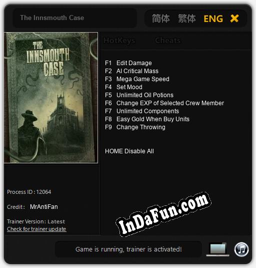 Trainer for The Innsmouth Case [v1.0.7]