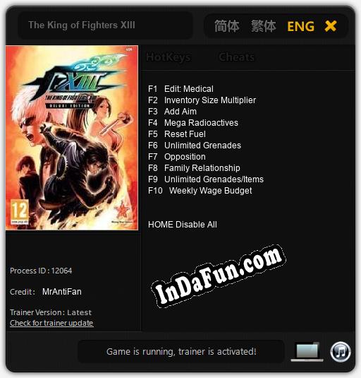 The King of Fighters XIII: Cheats, Trainer +10 [MrAntiFan]