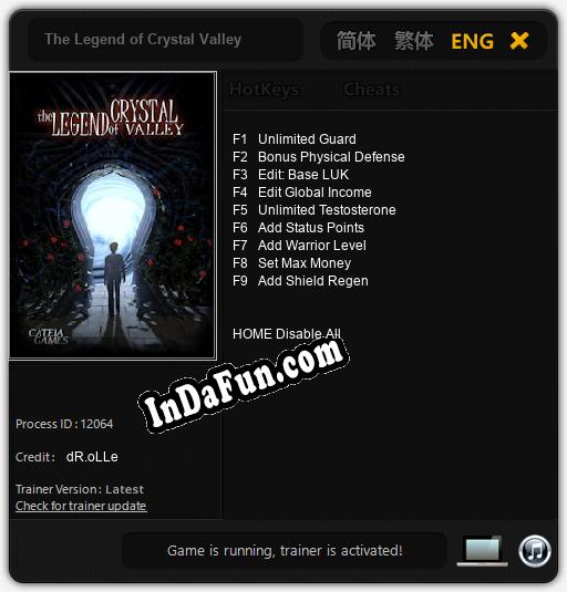 The Legend of Crystal Valley: Trainer +9 [v1.6]