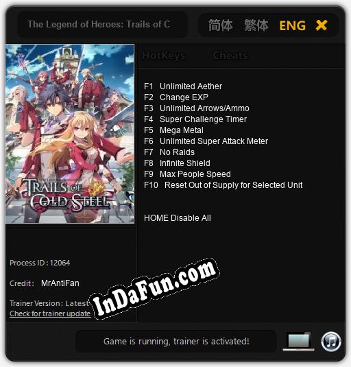 The Legend of Heroes: Trails of Cold Steel: TRAINER AND CHEATS (V1.0.79)