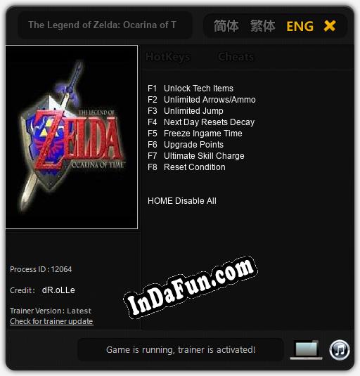 The Legend of Zelda: Ocarina of Time 3D: TRAINER AND CHEATS (V1.0.70)