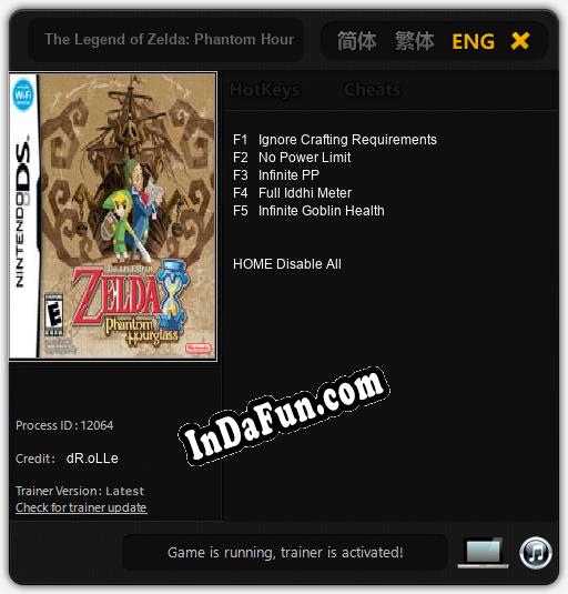 The Legend of Zelda: Phantom Hourglass: TRAINER AND CHEATS (V1.0.87)