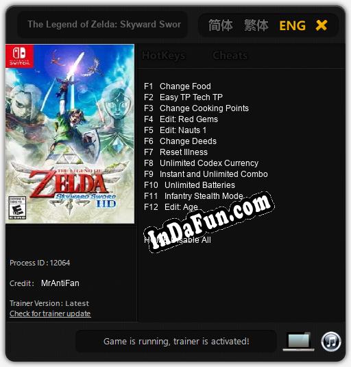 The Legend of Zelda: Skyward Sword HD: Trainer +12 [v1.3]