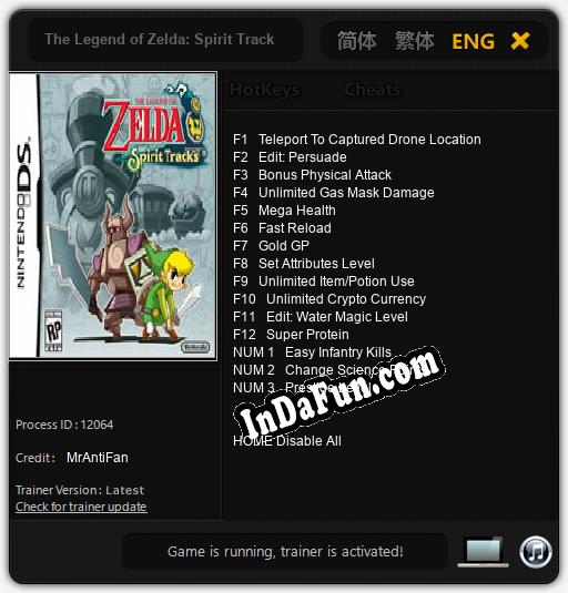 The Legend of Zelda: Spirit Tracks: Trainer +15 [v1.6]