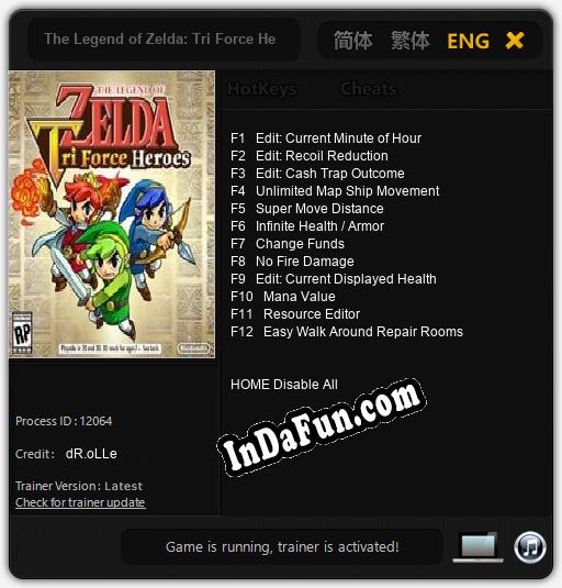 Trainer for The Legend of Zelda: Tri Force Heroes [v1.0.4]