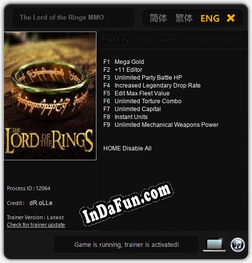 The Lord of the Rings MMO: Trainer +9 [v1.1]