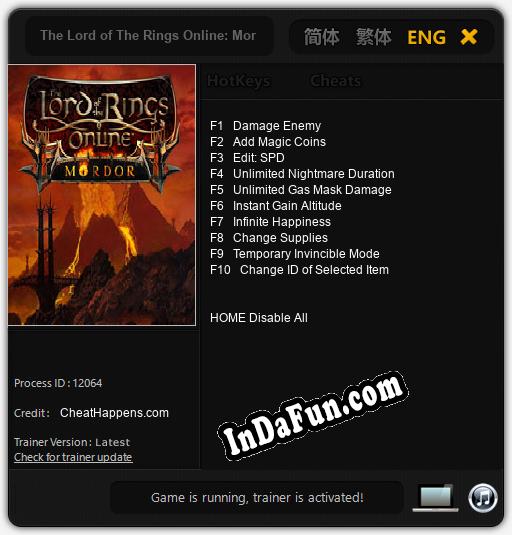 The Lord of The Rings Online: Mordor: Trainer +10 [v1.5]