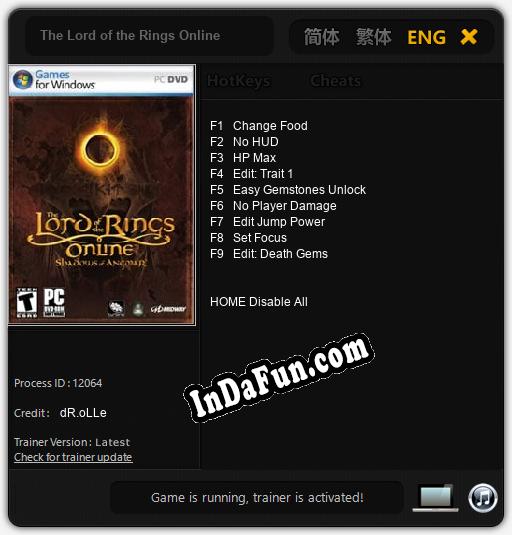 The Lord of the Rings Online: Cheats, Trainer +9 [dR.oLLe]