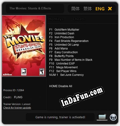 The Movies: Stunts & Effects: TRAINER AND CHEATS (V1.0.39)