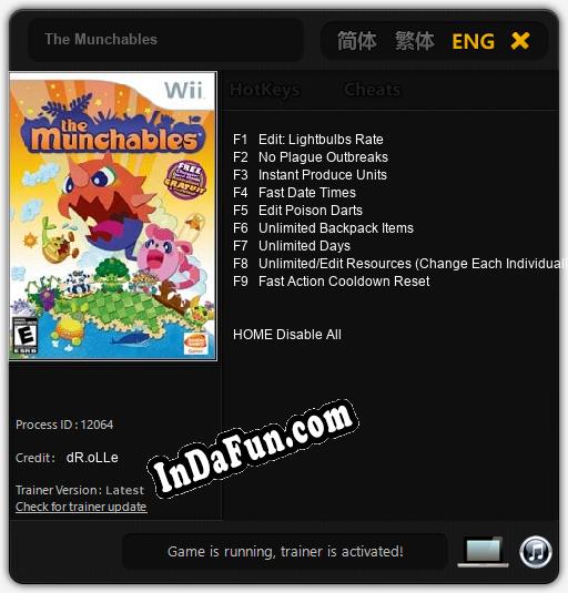 The Munchables: TRAINER AND CHEATS (V1.0.7)