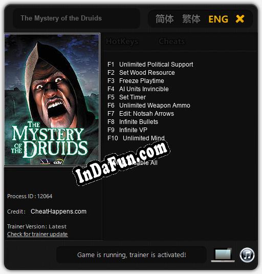 The Mystery of the Druids: Cheats, Trainer +10 [CheatHappens.com]