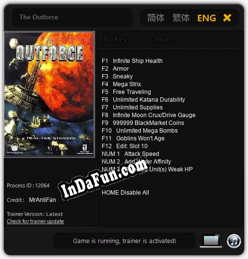 The Outforce: Cheats, Trainer +15 [MrAntiFan]