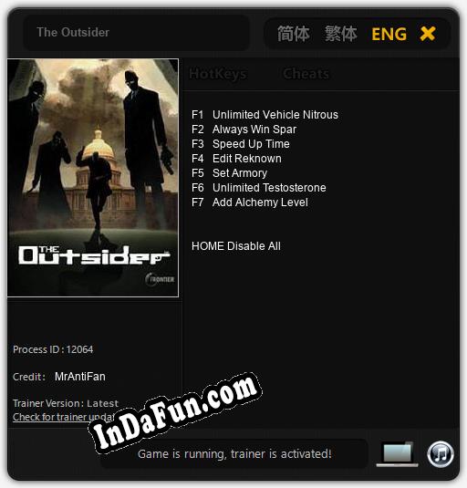 The Outsider: Trainer +7 [v1.1]