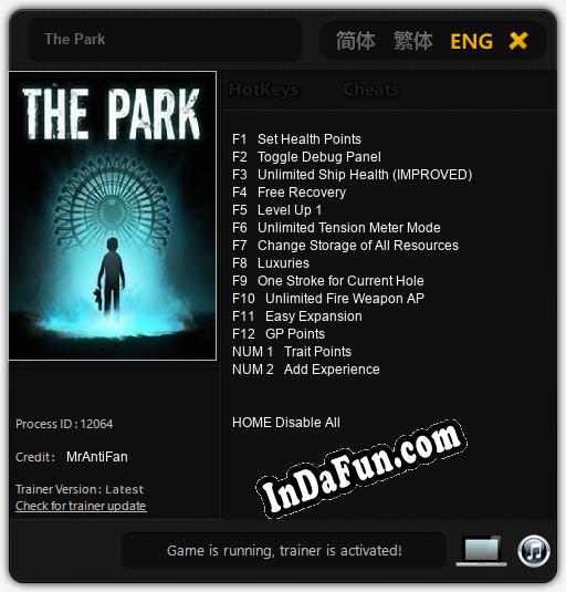 The Park: TRAINER AND CHEATS (V1.0.62)