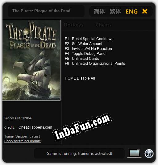 Trainer for The Pirate: Plague of the Dead [v1.0.4]