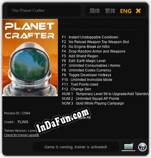 Trainer for The Planet Crafter [v1.0.8]