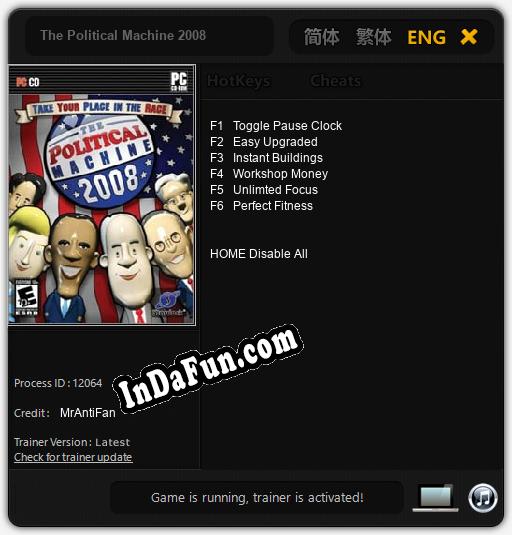 The Political Machine 2008: Cheats, Trainer +6 [MrAntiFan]