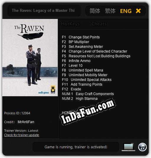 The Raven: Legacy of a Master Thief: Cheats, Trainer +14 [MrAntiFan]