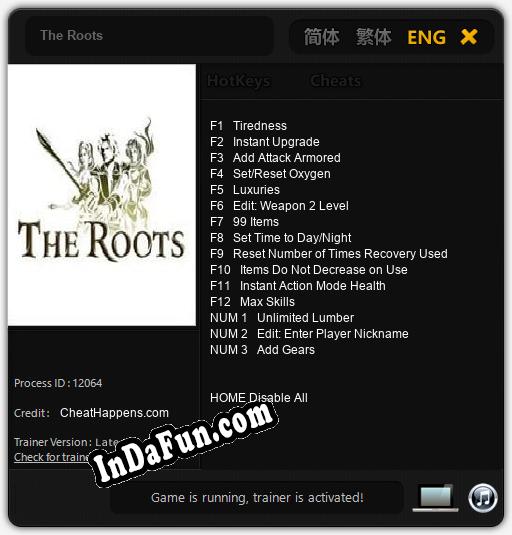 Trainer for The Roots [v1.0.7]