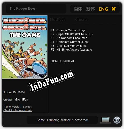 The Rugger Boys: TRAINER AND CHEATS (V1.0.59)