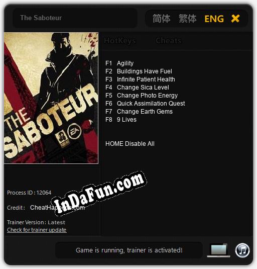 The Saboteur: Cheats, Trainer +8 [CheatHappens.com]