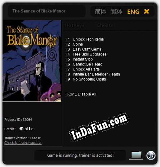 The Seance of Blake Manor: Cheats, Trainer +9 [dR.oLLe]