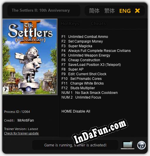 The Settlers II: 10th Anniversary: Cheats, Trainer +14 [MrAntiFan]