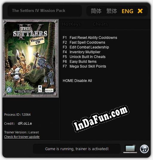 The Settlers IV Mission Pack: Trainer +7 [v1.1]