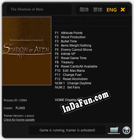 The Shadow of Aten: TRAINER AND CHEATS (V1.0.89)