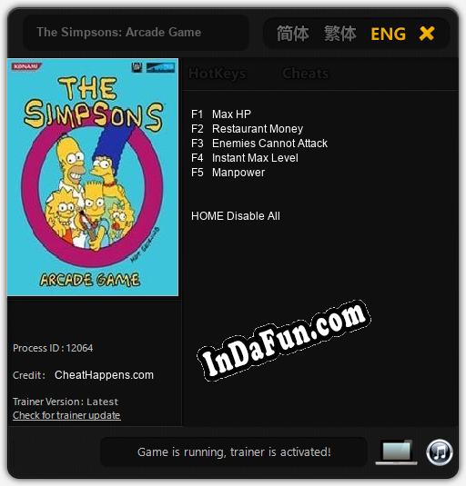 The Simpsons: Arcade Game: Trainer +5 [v1.6]