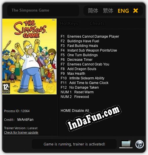 The Simpsons Game: Trainer +14 [v1.1]