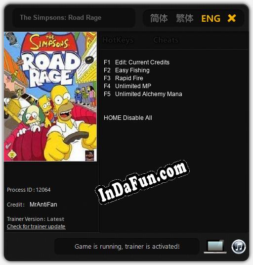 The Simpsons: Road Rage: Trainer +5 [v1.6]