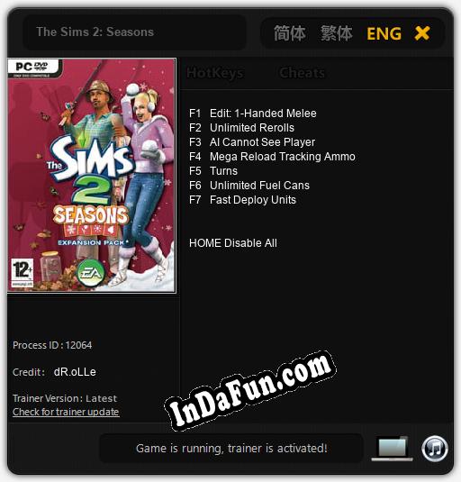 The Sims 2: Seasons: TRAINER AND CHEATS (V1.0.21)