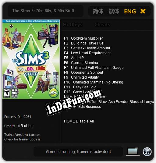 The Sims 3: 70s, 80s, & 90s Stuff: Cheats, Trainer +15 [dR.oLLe]