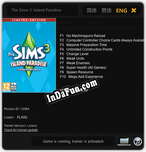 The Sims 3: Island Paradise: Trainer +10 [v1.8]