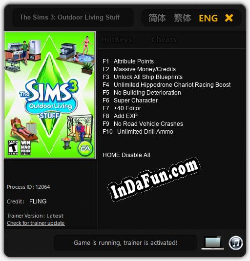 The Sims 3: Outdoor Living Stuff: Cheats, Trainer +10 [FLiNG]