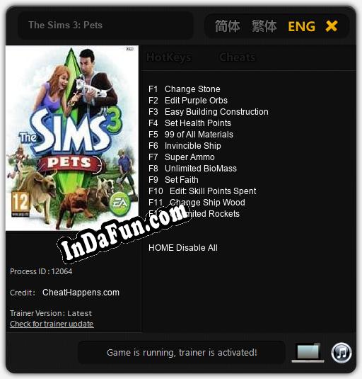 The Sims 3: Pets: Cheats, Trainer +12 [CheatHappens.com]